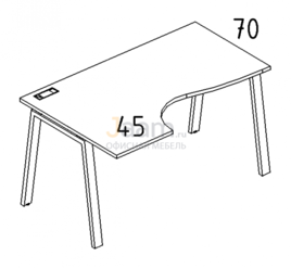 Мебель для персонала Стол эргономичный левый "Классика" на металлокаркасе TRE Б3 043 БП