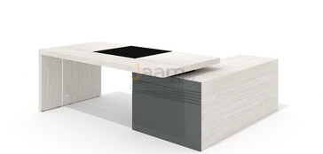 Кабинет руководителя Стол руководителя с опорной тумбой, бюваром и кабель-каналом левый Neo-200.1L