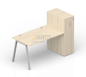 Мебель для персонала Стол с приставным шкафом Tower (2 громмета) ARTPG128T112