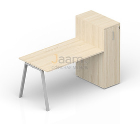 Мебель для персонала Стол с приставным шкафом Tower (меламиновый аутлет) ARTPM168T112