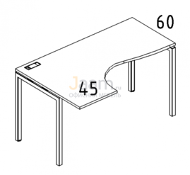 Мебель для персонала Стол эргономичный левый "Классика" на металлокаркасе DUE Б2 035 БП