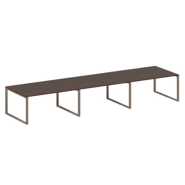 Переговорный стол 3 столешницы Metal System Style БО.ПРГ-3.4 4800x1235x750 (Венге Цаво/Мокко металл)