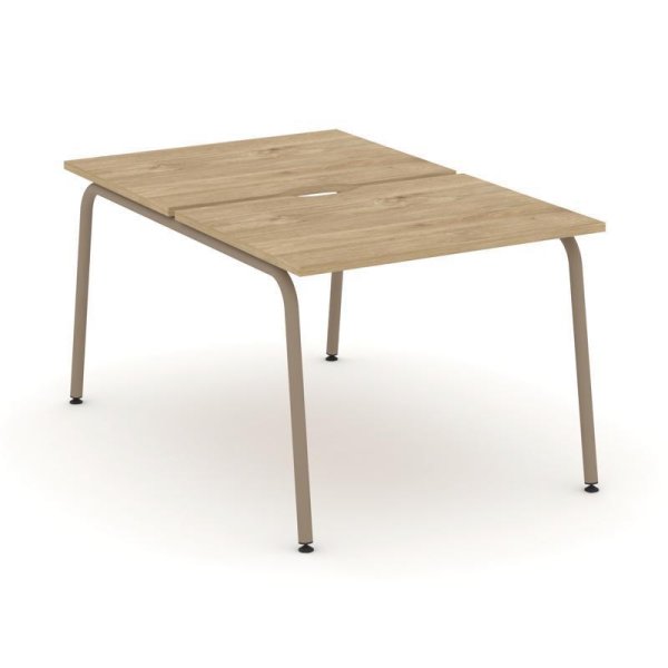 Рабочая станция 2 места ES.D.RS-2.1-VK (980х1500х750) (Тиквуд Светлый/Металл Латте)