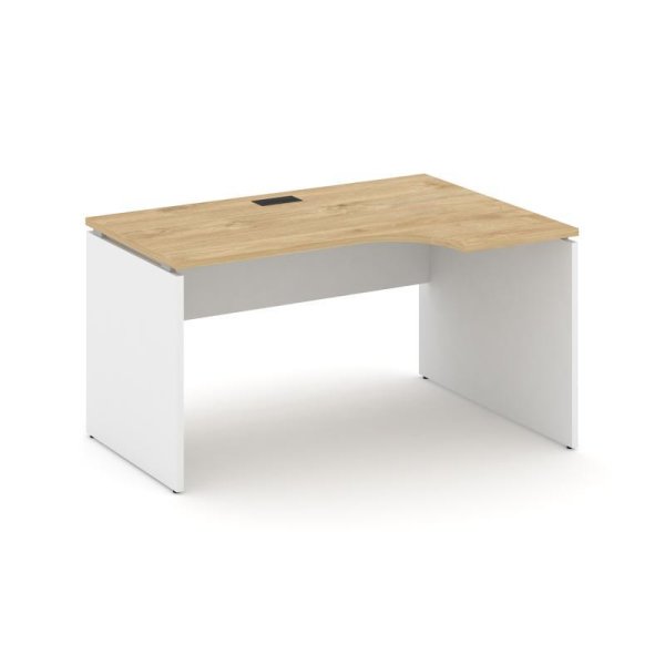 Стол рабочий эргономичный SN-D.SPA-002(R) (1580х600/980х750) (Тиквуд Светлый/Белый)