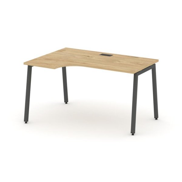 Стол рабочий эргономичный SN-4A.SPA-011(L) (1380х700/980х750) (Тиквуд Светлый/Металл Антрацит)