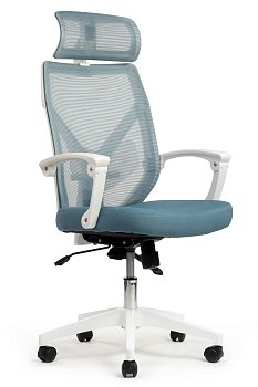 Офисное кресло Oliver RCH W-203AC Белый пластик | Синий