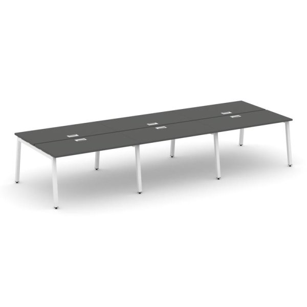 Рабочая станция 2-х сторонняя SN-5A.DRS-062 (3540х1232х750) (Антрацит/Металл Белый)